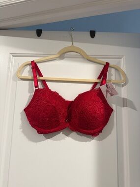 smart & sexy Red Lace Underwire Bra - Floral Lace Support
